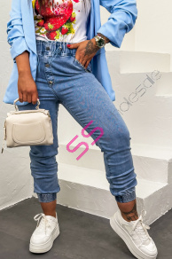 Vysoko-pásové jogger rifle zdobené kamienkami