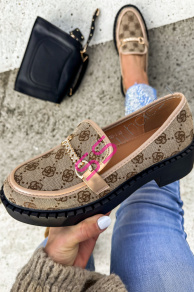 Vzorované mokasíny so zlatou ozdobou AVAH+