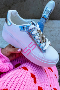 Dámske tenisky so striebornou ozdobou YASMINE+