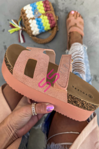 Platformové šľapky na suchý zips JUNE