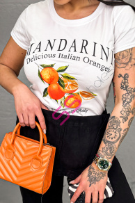 Biele tričko s potlačou ANASTASIA