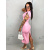 Elegantné dlhé pink šaty s vypchávkami JENIS
