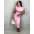 Elegantné dlhé pink šaty s vypchávkami JENIS