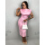 Elegantné dlhé pink šaty s vypchávkami JENIS