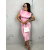 Elegantné dlhé pink šaty s vypchávkami JENIS