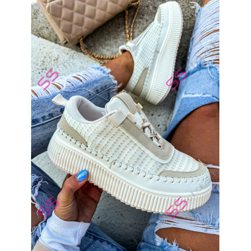 Béžové tenisky na platforme LEONIE-