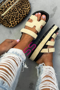 Béžové dámske šľapky EDITA