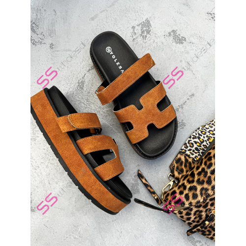 Hnedé dámske šľapky EDITA-