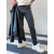 Čierne pánske rifle slim fit s opaskom