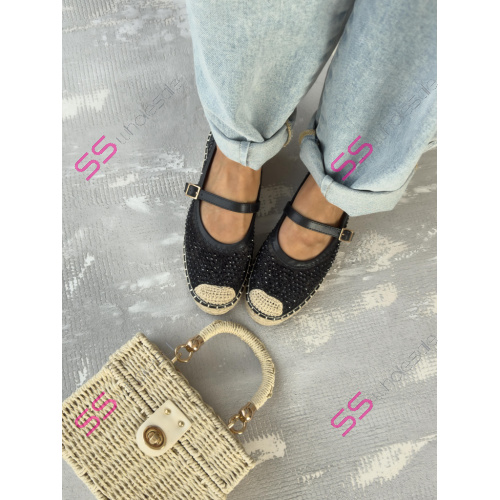 Sandále zdobené kamienkami v štýle espadrille SERYL-