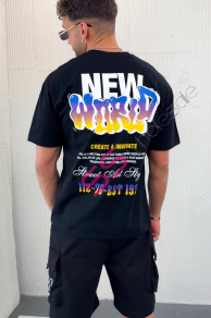 Čierne pánske tričko s potlačou