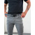 Sivé pánske rifle slim fit s opaskom