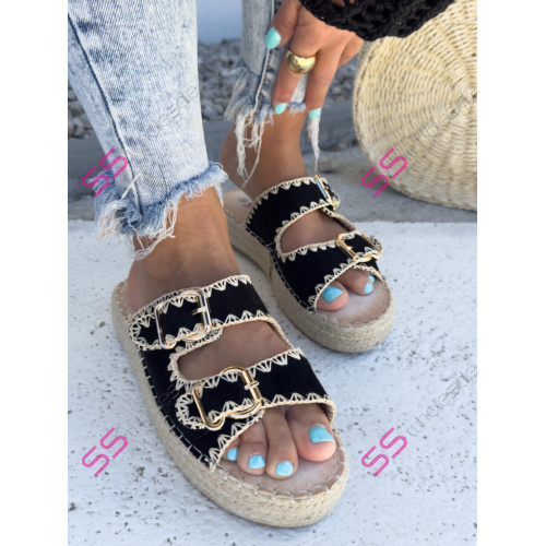 Čierne platformové šľapky ALETTA-