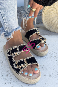 Čierne platformové šľapky ALETTA