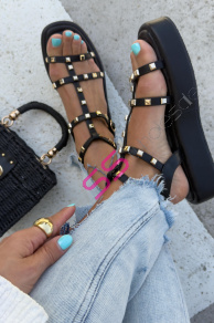 Platformové sandále zdobené so zlatými nitmi SOFIA