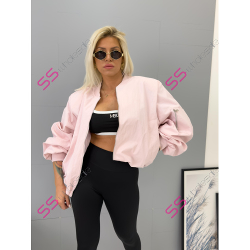 Prechodný baby pink bomber bunda s vypchávkami AUREA