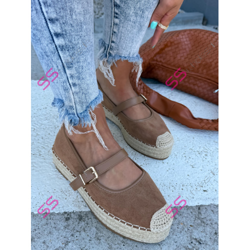 Hnedé sandále v štýle espadrille MAPIYA