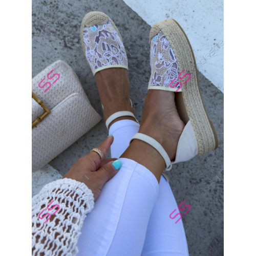 Vyšívané sandále v štýle espadrille KERYNA