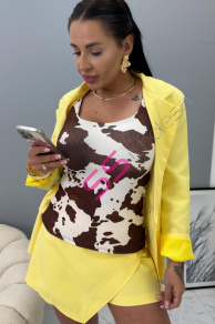 Vrúbkované vzorované tričko FABRIZIA