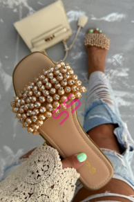 Dámske šľapky zdobené korálikmi KAIDEN-