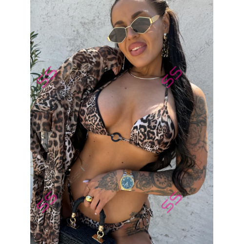 Leopardie bikiny s plážovou tunikou SUNNY