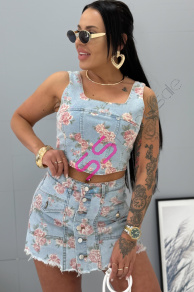 Kvetovaný denim komplet RONY