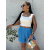 Biely crop-top s vypchávkami REINA