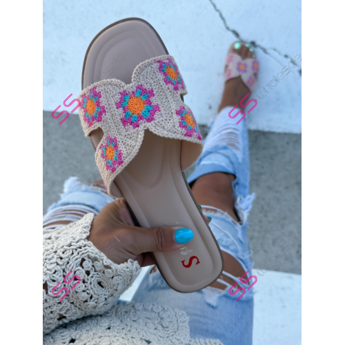 Elegantné vyšívané šľapky MYSTRA-