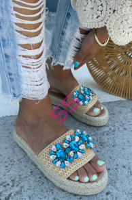 Šľapky zdobené kamienkami SELLY-