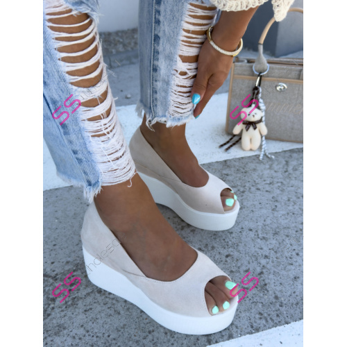 Béžové sandále na platforme TALYSA-