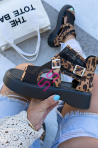 Leopardie dámske sandále ZINEB-