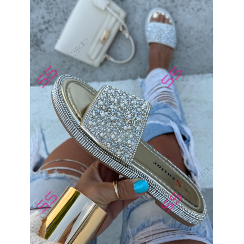 Šľapky zdobené kamienkami SHIRLEY-