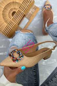 Sandále zdobené kamienkami PAMELA