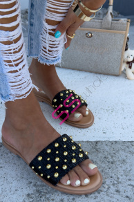 Šľapky so zlatými perličkami RUBY