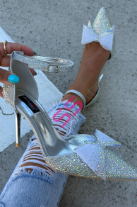 Lodičky s mašľou zdobené kamienkami LIBERTY