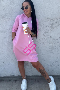 Ružové mikinové šaty IZABELLA