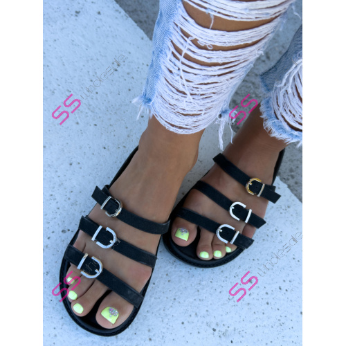 Čierne dámske šľapky MALUBA-