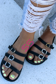 Čierne dámske šľapky MALUBA-