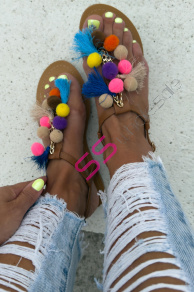 Sandále s pestrými ozdobami VEVINA+