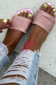 Šľapky zdobené kamienkami DETTY+