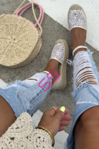 Vyšívané sandále v štýle espadrille KERYNA-