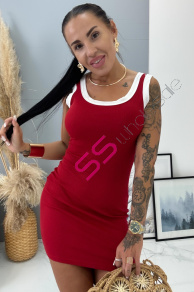 Červené vrúbkované šaty OPHELIA+