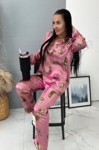 Vzorované saténové pyžamo SAFARI+