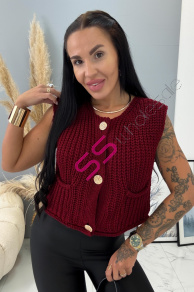 Chunky vesta so zlatými gombíkmi MERINA+