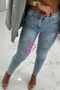 Push up rifle zdobené farebnými kamienkami