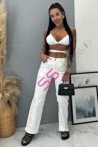 Zvonové rifle zdobené kamienkami+