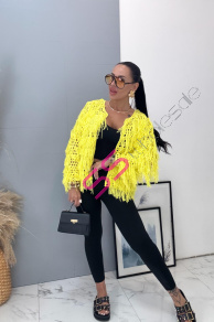 Žltý háčkovaný kardigán SUZANNA+