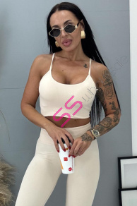 Béžový športový crop-top+