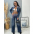 Dvojdielny denim komplet SARA