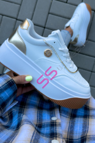 Platformové tenisky so zlatými detailmi APRYLL